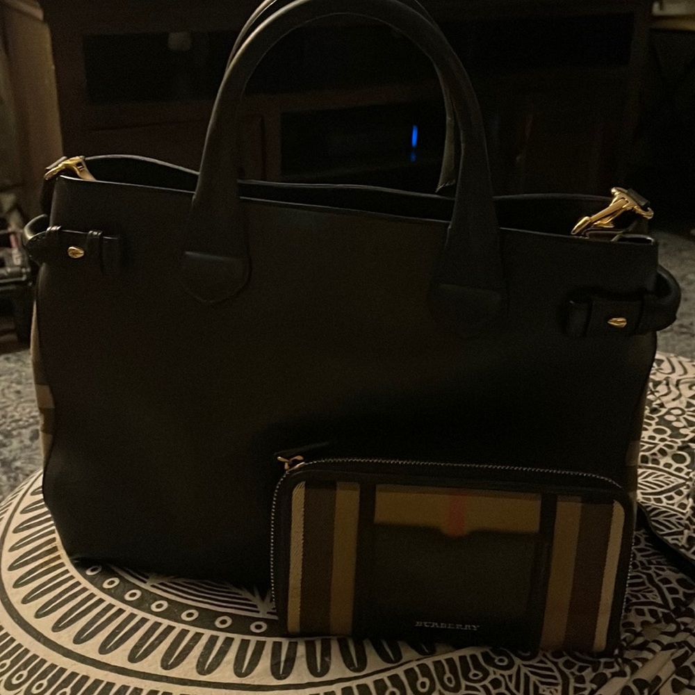 Burberry check bag and wallet